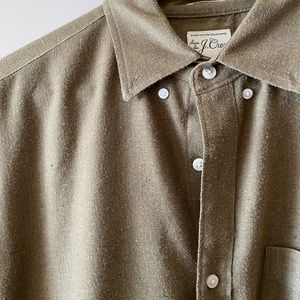 J.crew Olive Green Brushed Twill Button Down - Medium SLIM